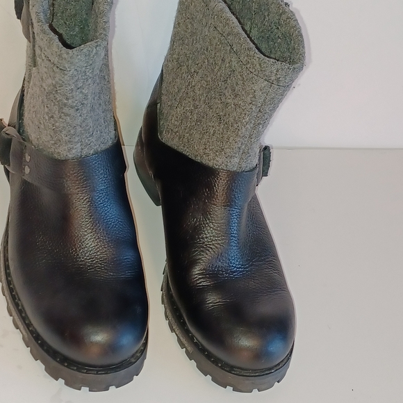 Woolrich Baltimore Leather and Wool Ankle Moto Boots Women's Sz 7 - Picture 2 of 7